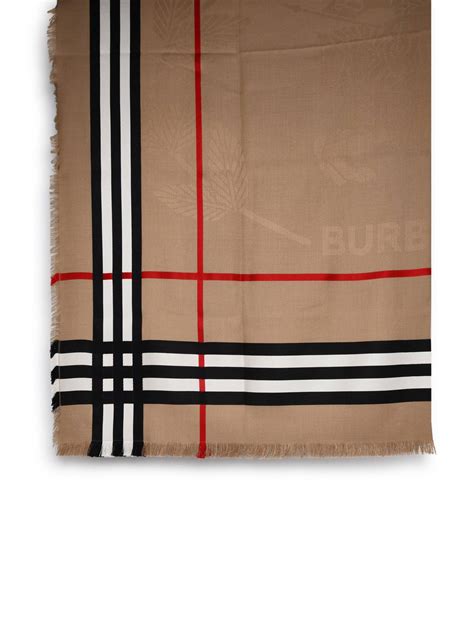 Foulard Burberry in Seta Beige 